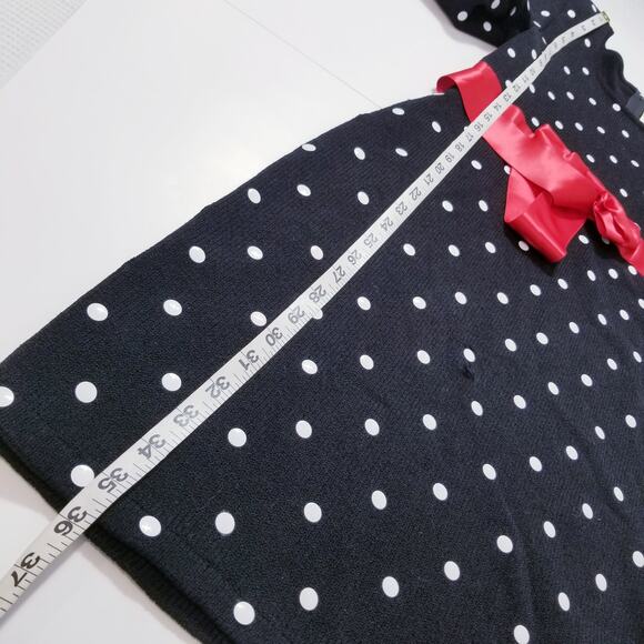 Jennifer Roberts Knit Polka Dots with Red Ribbon Belt - Picture 6 of 14